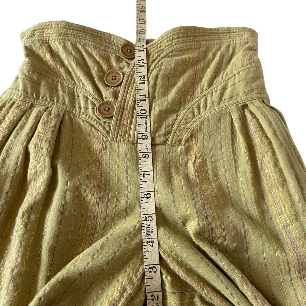 MANOUSH PAPER BAG HIGH WAIST COTTON LUREX THREADED PANTS SIZE 4 - Picture 11 of 14